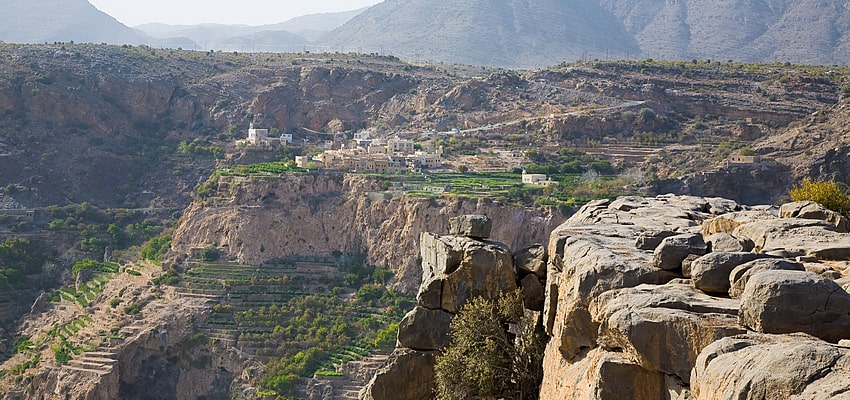دره ای زیبا در منطقه جبل الاخضر عمان